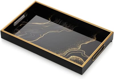 CLVP® Luxe Kaarsenplateau - Decoratief Dienblad - Sierschaal - Zwart en Goud