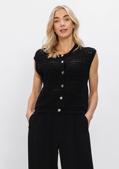 Notre-V Nv-hettina Truien & vesten Dames - Sweater - Hoodie - Vest- Zwart - Maat XS