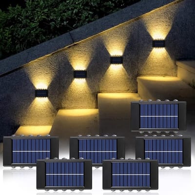 Zonne-energie Wandlampen Set van 6, LED Buitenshuis, IP65 Waterdicht, Ideaal voor Tuin, Terras en Oprit
