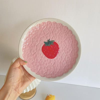 INS Handgeschilderd 8-inch Reliëfbord Huis Dessertbord Ontbijt Fruitbord Fruit Bakplaat Schattige Sfeer Decoratiebord