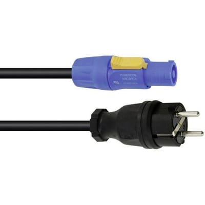 PSSO H07RN-F Stroom Aansluitkabel [1x Randaarde stekker - 1x PowerCon-stekker] 1.5 m Zwart