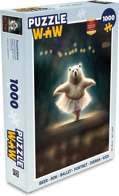 Puzzel IJsbeer - Rok - Ballet - Portret - Dieren - Kids - Legpuzzel - Puzzel 1000 stukjes volwassenen
