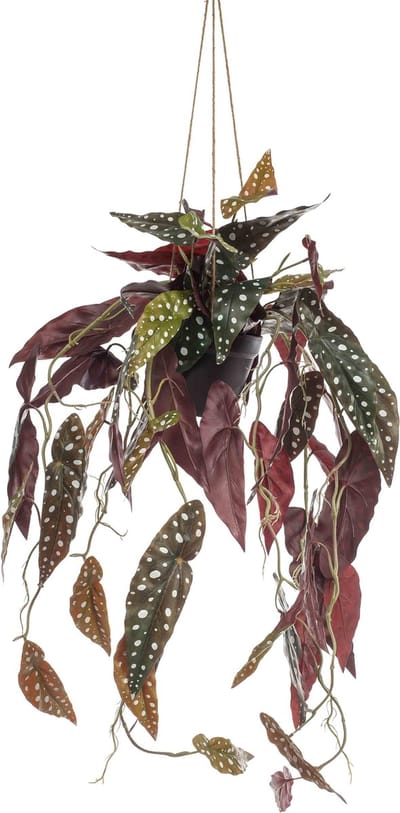 Emerald - Kunst Hangplant in pot Begonia Maculata 80cm - Kunstplant voor binnen