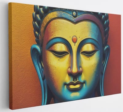 Saammp Canvas Schilderij - Buddha - Abstract - 30x20 - Foto op canvas - Wanddecoratie - Muurdecoratie Woonkamer - Slaapkamer decoratie - Canvas Print