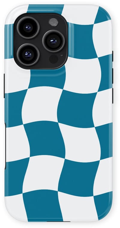 Checkered Warp Hoesje geschikt voor iPhone 16 Pro | Geschikt Voor Mag | Uniek Design Hoesje | Beschermhoes geschikt voor iPhone 16 Pro Frozen Motion