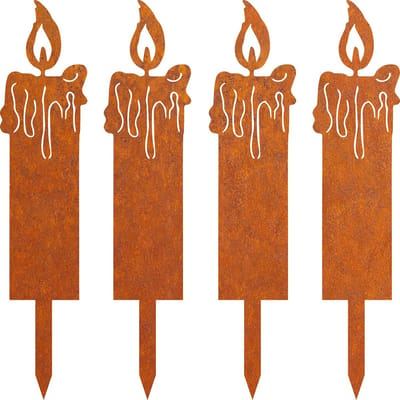 Roestkleurig tuinbord - tuindecoratie voor buiten - antieke afwerking - metaal - stijl B