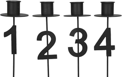 advent/kaarsenhouder/4 stuks/posiwio/metaal/zwart