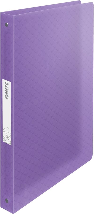 Esselte Colour'Breeze 2-Rings A4 Ringband met Zachte Kaft voor 140 Vellen - Rugbreedte 25mm - Lavendel