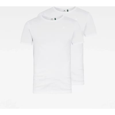 G-Star RAW Heren T-Shirt 2er Pack Basic regular fit Wit L Ronde Hals Volwassenen