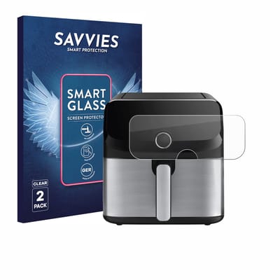 2 Stuks Savvies Screenprotector - geschikt voor Tefal Easy Fry Mega - beschermfolie glas transparant