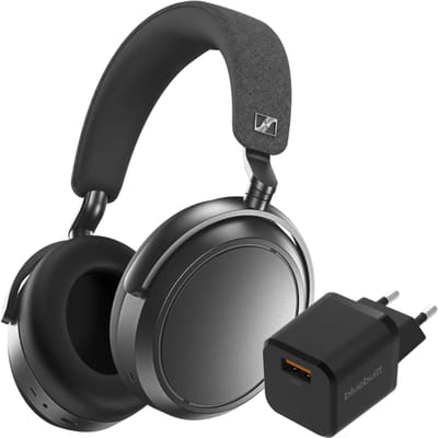 Sennheiser Momentum 4 Wireless Grijs + BlueBuilt Quick Charge Oplader met Usb A Poort 18W