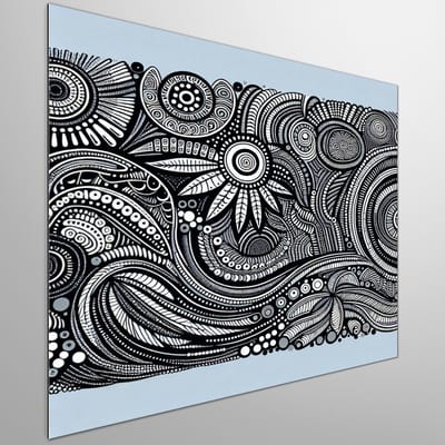 Doodle aboriginal schilderij | Indigenous-Inspired Doodle: A Vibrant Exploration of Aboriginal Art Culture | Kunst - 20x20 centimeter op Dibond | Foto op Dibond