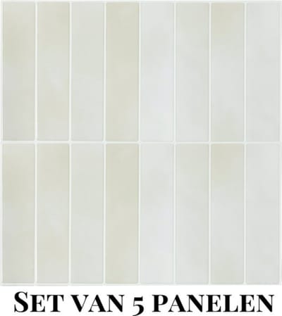 Wallways Wandpanelen - Plaktegels - Set van 5 Tegels - Tegelsticker - Zelfklevende Tegels - 30 x 30cm - Waterdicht - Krasbestendig - Hittebestendig - 3M Kleeflaag - 2MM dik - Santorini Beige