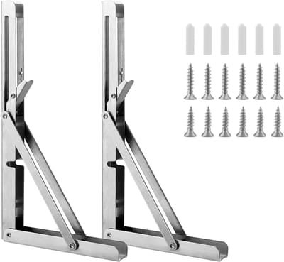 Dailygoods- Klapconsole zware belasting - Inklapbare plankdrager - Wandhouder - Tafelklapscharnier - Draagvermogen 80 kg - Roestvrij staal