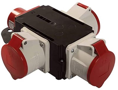 MIXO Adapter en Stroomverdeler – CEE-Stekker 3 5-polige CEE-Steckdosen – Robuuste Baustellen Starkstrom-Verdeelstation – IP44 – EU Maakkwaliteit