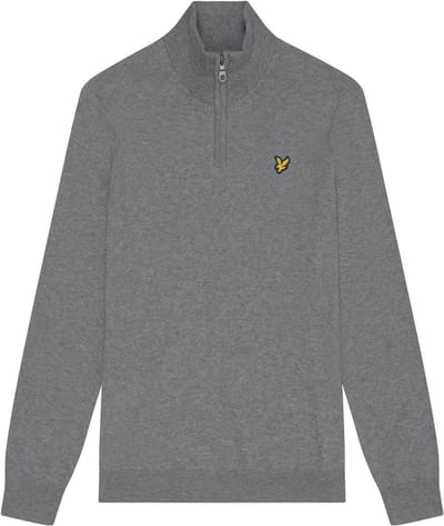 Lyle & Scott Cotton Merino Quarter Zip Jumper Truien & Vesten Heren - Sweater - Hoodie - Vest- Blauw - Maat S