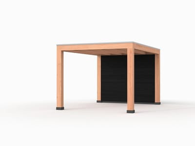 Douglas overkapping, 300 x 400, met zwarte achterwand, Westwood Modern Plus