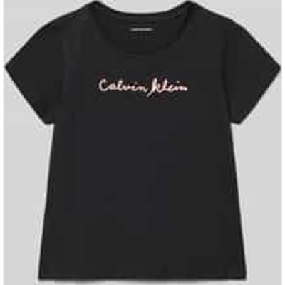 Calvin Klein Girls Script Logo Slim Ss T-shirt Black Taglia: 16 | T-shirt Outlet | kids | Nero