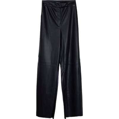 GUESS Marciano By  Vixen Wide Leg Pant Jet Black Leather Taglia: 38 | Pantaloni di pelle Outlet | Donna | Nero