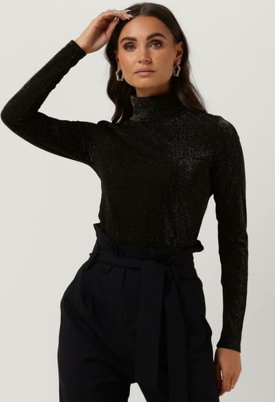 My Essential Wardrobe Hapermw Rollneck Blouse Tops & T-shirts Dames - Shirt - Zwart - Maat XS