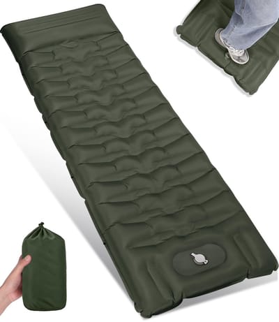 Unyqoos® Comfortabele en Dikke Zelfopblazende Slaapmat met Voetpomp voor Kamperen en Outdoor Avonturen