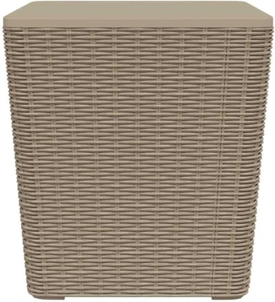 Tuintafel met opbergvak - Balkontafel - Buitenruimte decoreren - Rotan-look design - 385 x 42 cm - Lichtbruin