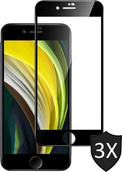 Screenprotector geschikt voor iPhone SE 2022 / 2020 / 8 / 7 - 3x FullGuard Screen Protector