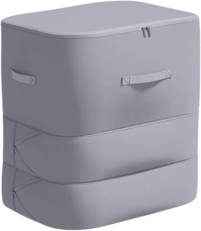 Dekbed opbergzak - Organisatie tas - Ruimte besparen - Zelfcompressie technologie - 19L x 25B x 10H cm - Grijs