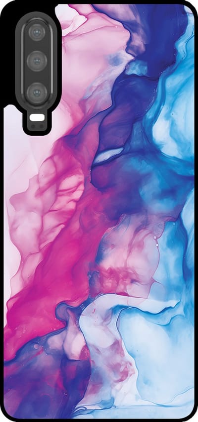 Smartphonica Telefoonhoesje Geschikt voor Huawei P30 met Roze Blauw Marmer Opdruk - TPU Backcover Case Rose Blue Marble Design geschikt voor Huawei P30