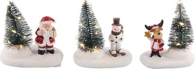 Snowflake Kerstboom kerstscene LED 10,5cm 2xLR44 (1 stuk) assorti