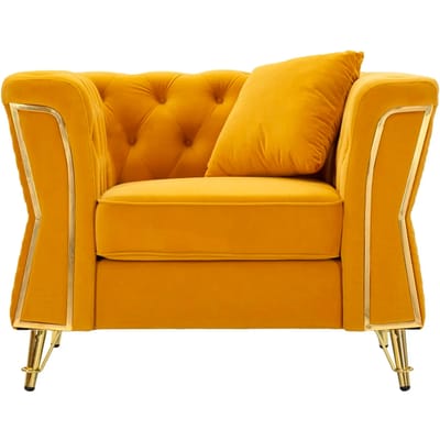 Fauteuil Emy Mustard With Cushion 104×83×76 cm