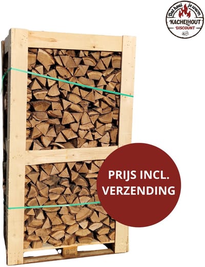Pallet Eikenhout Haardhout - Ovengedroogd Brandhout Premium - 1.9 m³ XL - Kachelhout Eik