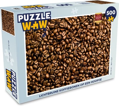 Puzzel Lichtbruine koffiebonen op een hoopje - Legpuzzel - Puzzel 500 stukjes