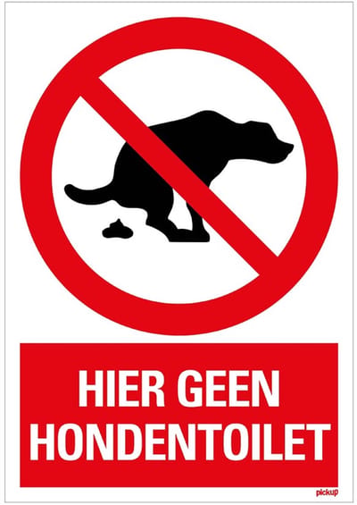 Pickup bord 16 x 23 cm Combinatie - Hier geen hondentoilet