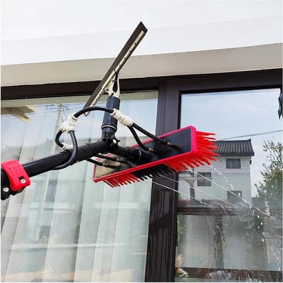 Raamreinigingspaal - Telescopische Borstel - Ramen Wassen - Watergevoed - 9m - Aluminium