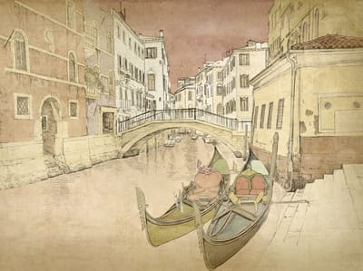 Fotobehang - Gondolas in Venice.