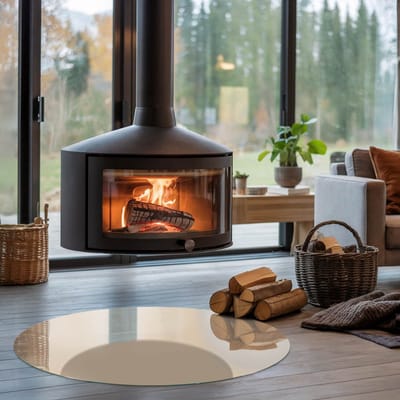 Coloray Vloerplaat Houtkachel - Vloerplaat Openhaard - 100 cm x 100 cm - Houtkachel Accessoires - Geel Vloerplaat Kachel - Onderplaat - Plaat voor Onder Houtkachel - Open Haard Accessoires - Onderplaat Voor Houtkachel