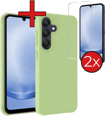 Hoesje - Met 2x Screenprotector - Geschikt voor Samsung Galaxy A26 - Sterk & Shockproof - Telefoon Hoes - Back Cover - Siliconen Case - Telefoonhoes - Groen