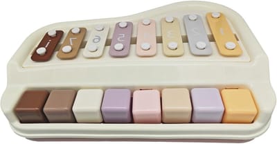 Oversized xylofoon - Percussie instrument - Muzikaal ontdekken - Kleurgecodeerde tonen - 8 tonen - Wit