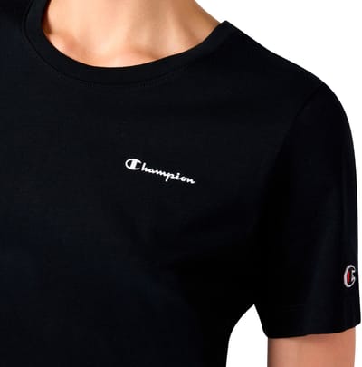 Champion T-shirt Dames Short Sleeve T shirt Zwart - Maat XL