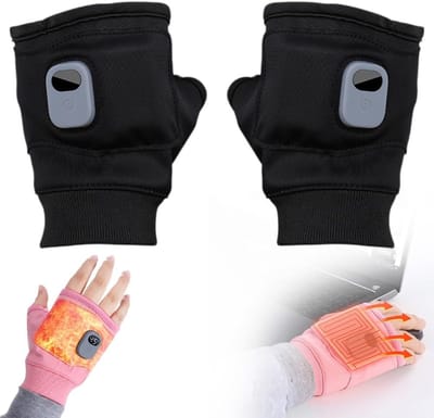 Handschoenen - Verwarmde handschoenen - Warme handschoenen - Verwarmde vingerloze handschoenen - 3-traps verstelbare verwarming - met digitaal display - geschikt voor mannen en vrouwen, ideaal voor buitenwerk - fietsen - skiën -zwart