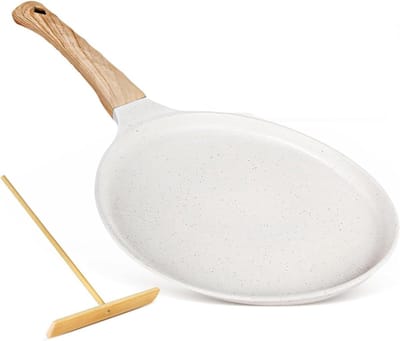 Koekenpan - Pannenkoekenpan Crepepan - Lekker Ontbijten - Anti-aanbak Maifan Steen - 25cm Diameter - Zwart