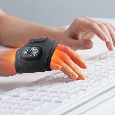 Handwarmer, oplaadbaar, 3000 mAh armband, handwarmer, 8 uur gebruiksduur, verwarmde handschoenen met 3 instelbare verwarmingsmodi en digitaal scherm, cadeau voor vrouwen/mannen-zwart