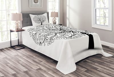 ABAKUHAUS Bedspreid 170x220 cm – Antraciet/Wit – 1 bedspreid + kussenhoes