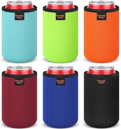Herbruikbare Neopreen Koelersleeves voor Drankflessen - 6 Stuks, 12oz, Antislip, Ideaal voor Feesten en Activiteiten