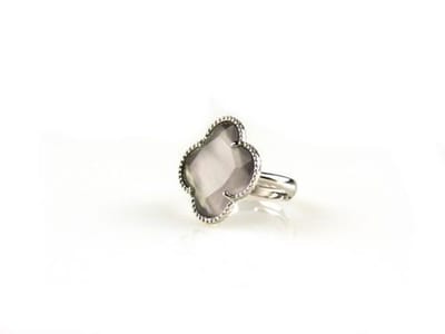 ring in zilver gerodieerd model fiori grijs