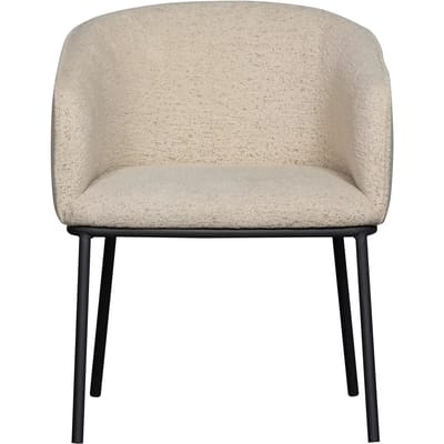 WOOOD Leon Eetkamerstoel - Bouclé - Naturel Melange - 77x61x63