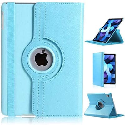 Hoes geschikt voor iPad Air 2020 (10,9 inch) - 360 Graden Draaibare bookcase met standaard - Lichtblauw