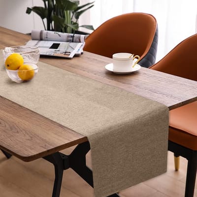 Tafelloper Lente, modern, afwasbaar, tafelloper, linnenlook, waterafstotend, voor eetkamer, party, vakantie, decoratie (kaki, 40 x 180 cm)