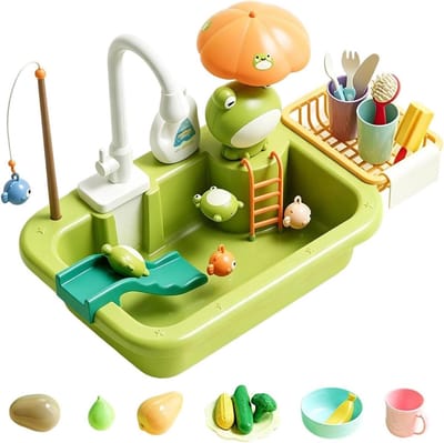 Kinder Watertafel - Waterspeelgoed Pomp - Buiten Spelen - Interactief Pomp Systeem - 40 x 12 x 285 cm - Groen
